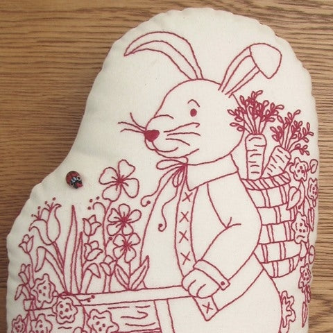 Bunny Rabbit Doorstop - Hand Embroidery Pattern - Shipped