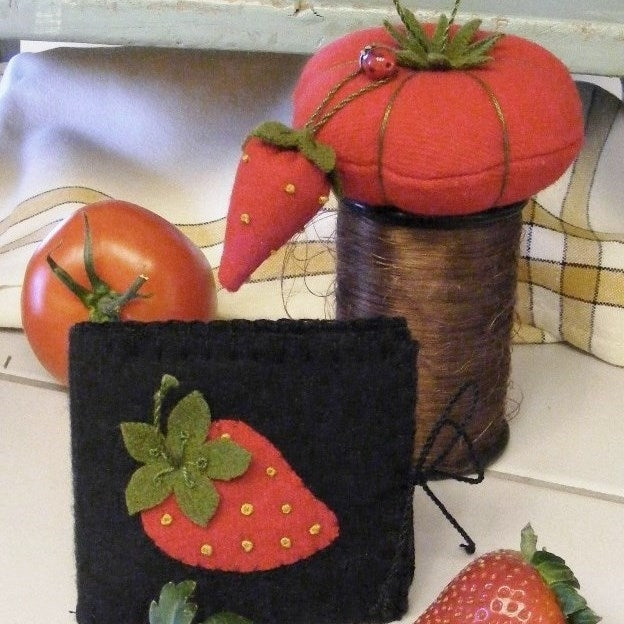 Grandma's Tomato Pin Cushion - Hand Embroidery Pattern - Shipped