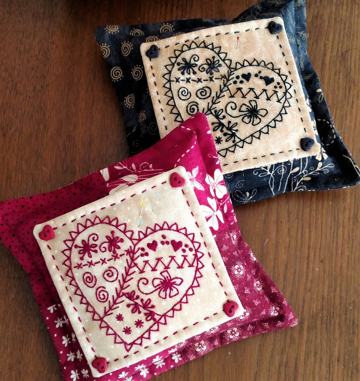 In Stitches Sampler Pin Cushion - Hand Embroidery Pattern - Download