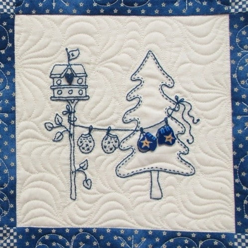 Snowmen & Reindeer Quilt - Hand Embroidery Pattern - Shipped