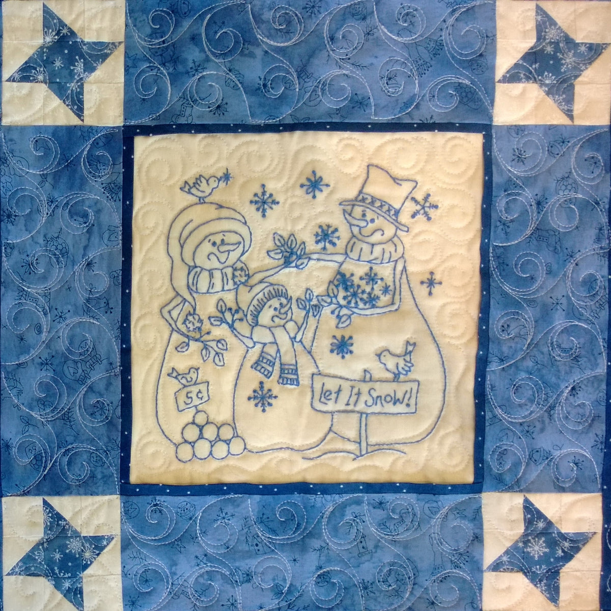 Snow Much Fun Quilt - Hand Embroidery Pattern - Shipped