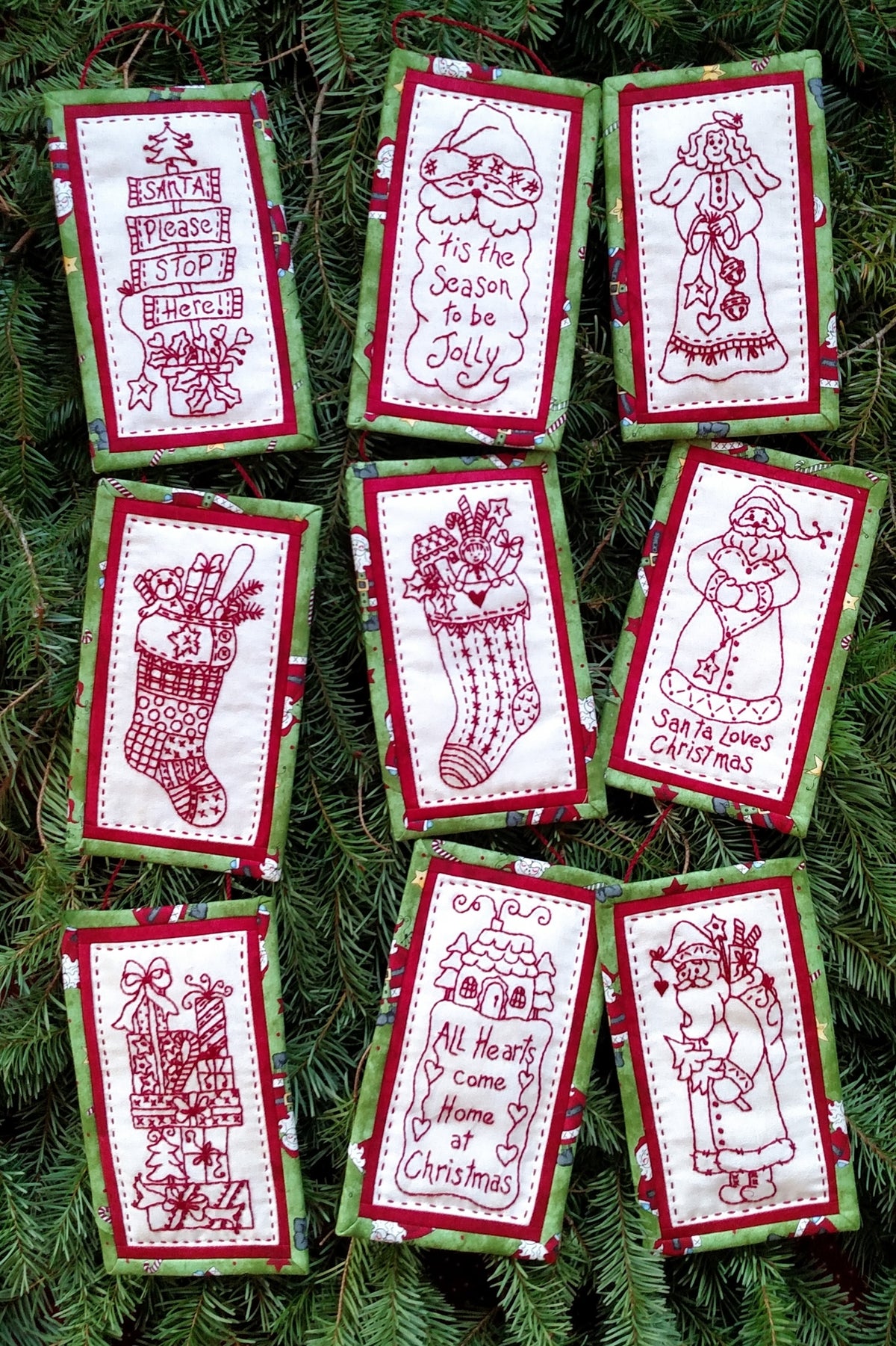 Long & Tall Holiday Ornaments - Hand Embroidery Pattern - Shipped