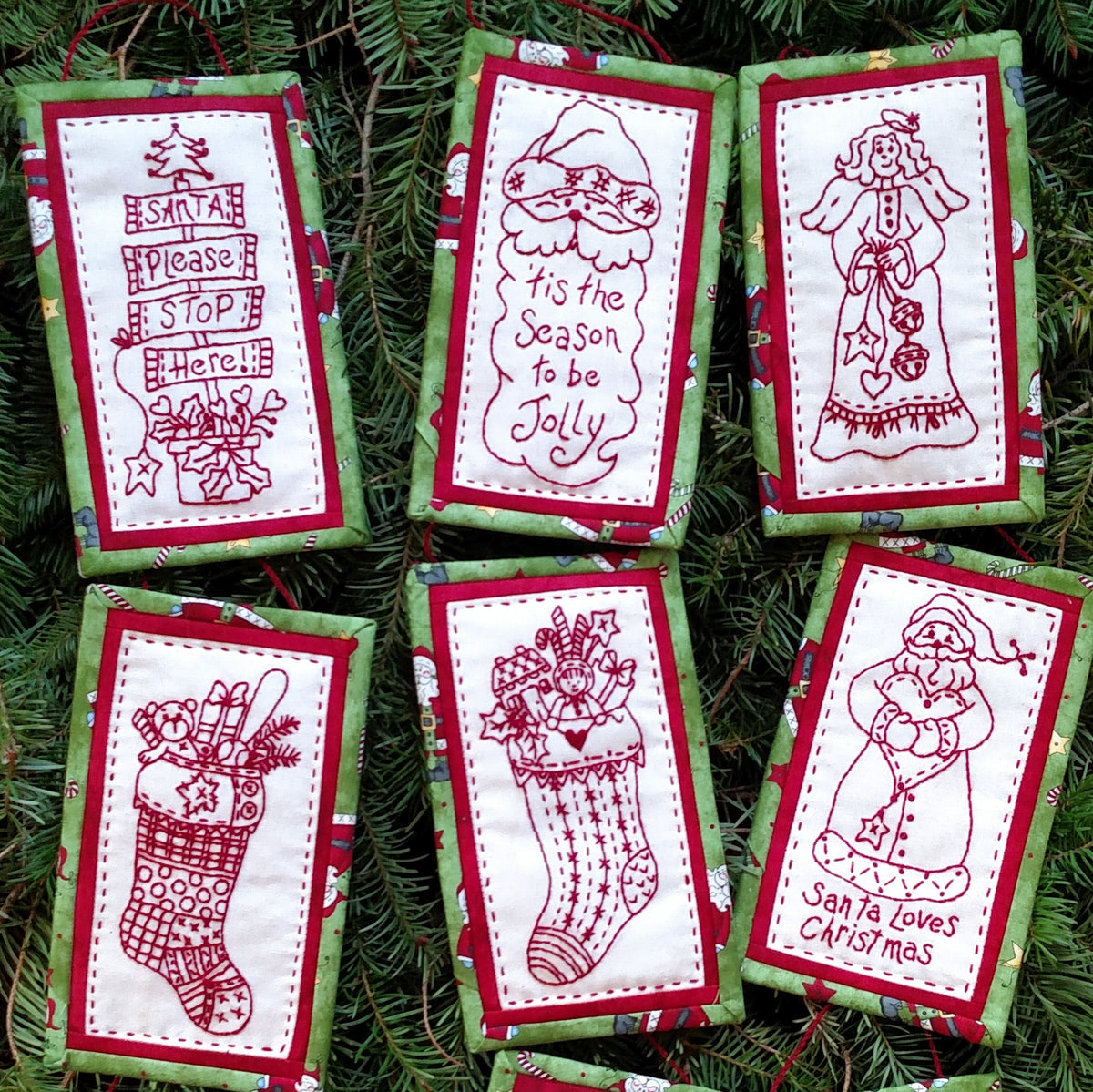 Long & Tall Holiday Ornaments - Hand Embroidery Pattern - Shipped