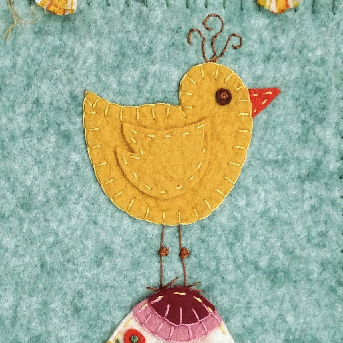 Chick on Egg - Wool Applique Pattern - Shipped
