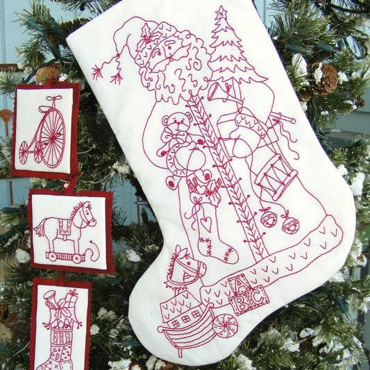 Olde Tyme Santa Stocking - Hand Embroidery Pattern