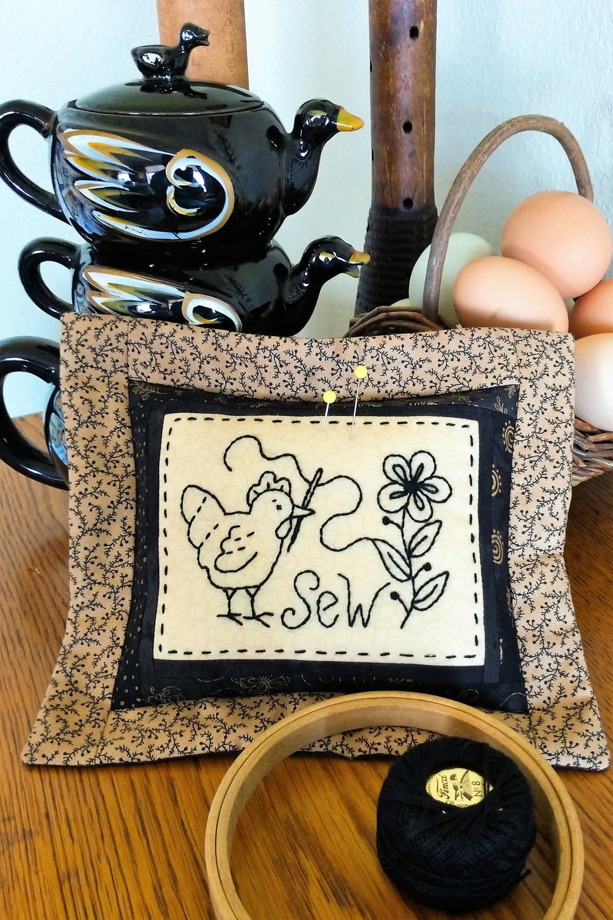 Sew Blackwork Pin Cushion - Hand Embroidery Pattern - Download