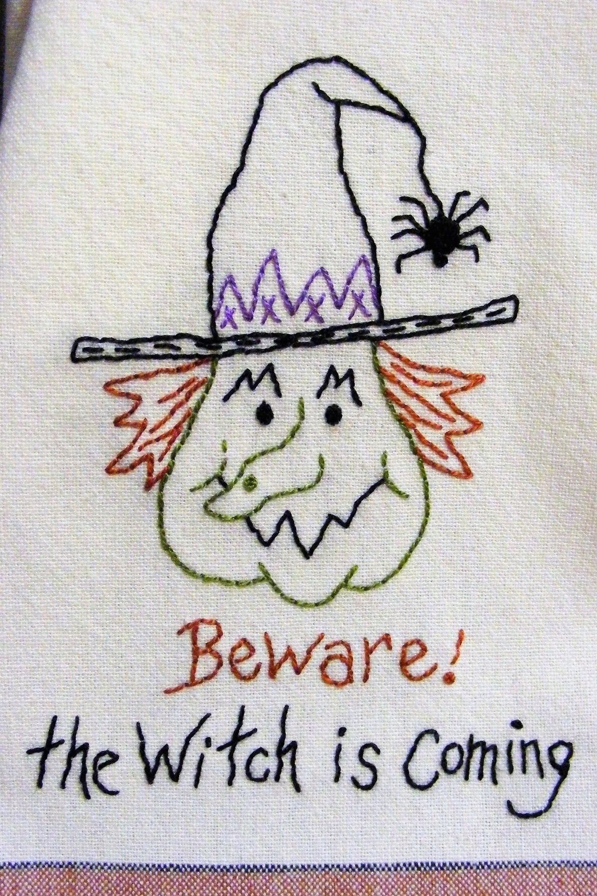 Beware! The Witch is Coming - Hand Embroidery Pattern - Download