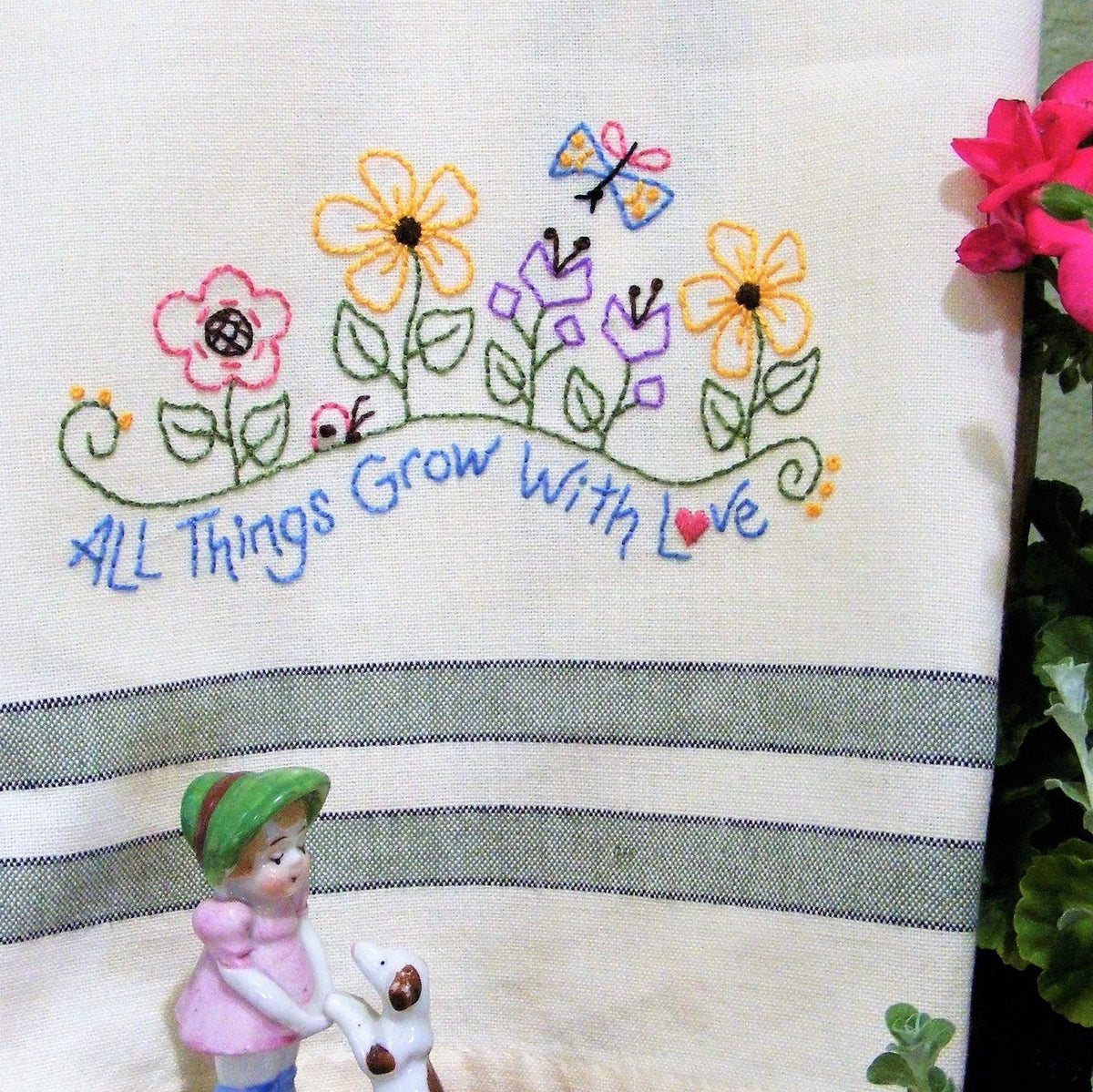 All Things Grow With Love - Hand Embroidery Pattern - Download