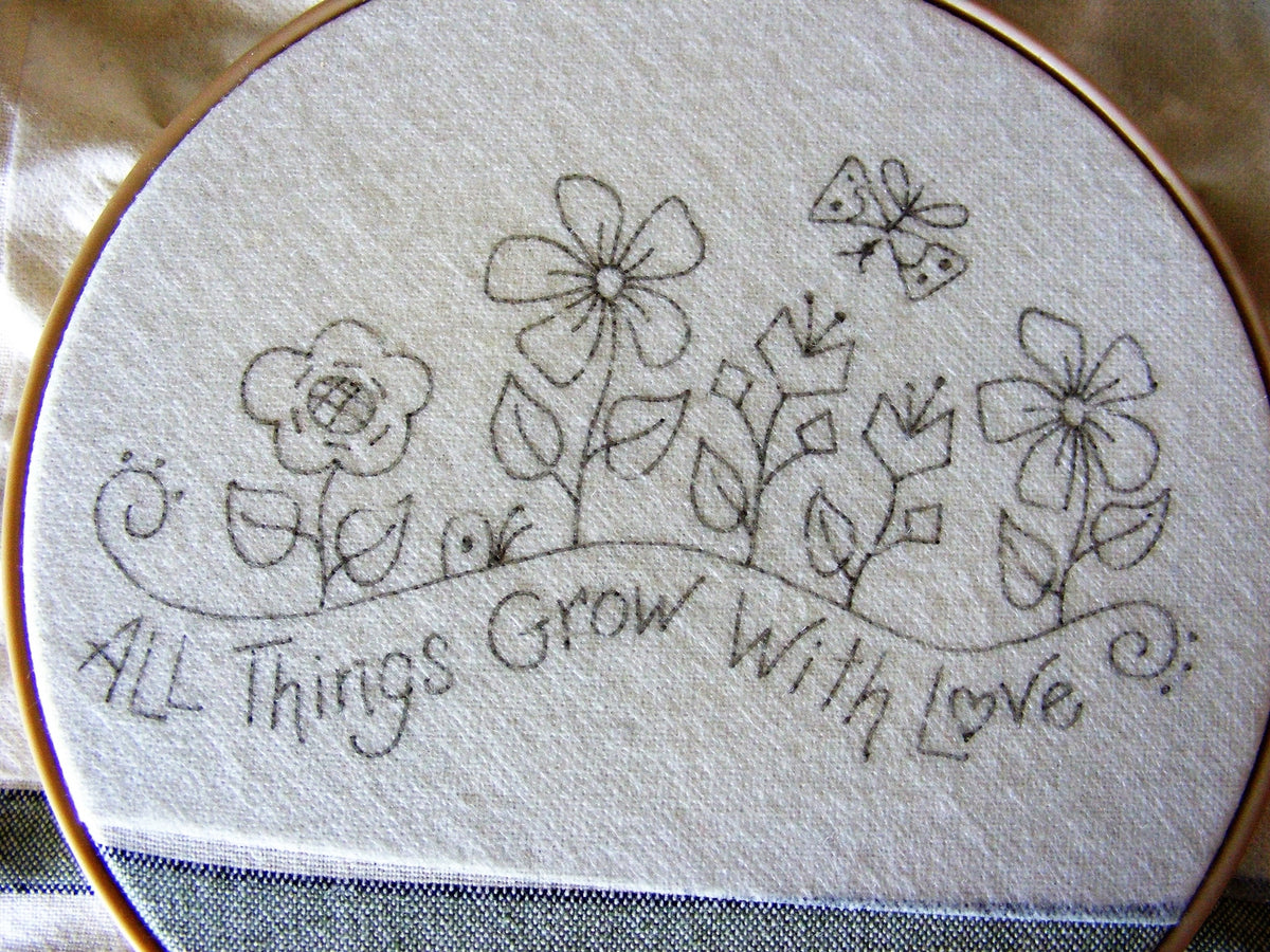 All Things Grow With Love - Hand Embroidery Pattern - Download