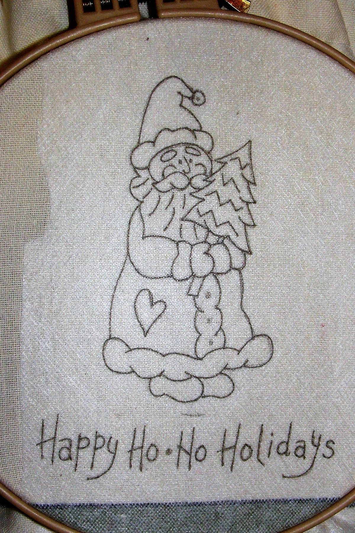 Happy Ho*Ho Santa - Hand Embroidery Pattern - Download