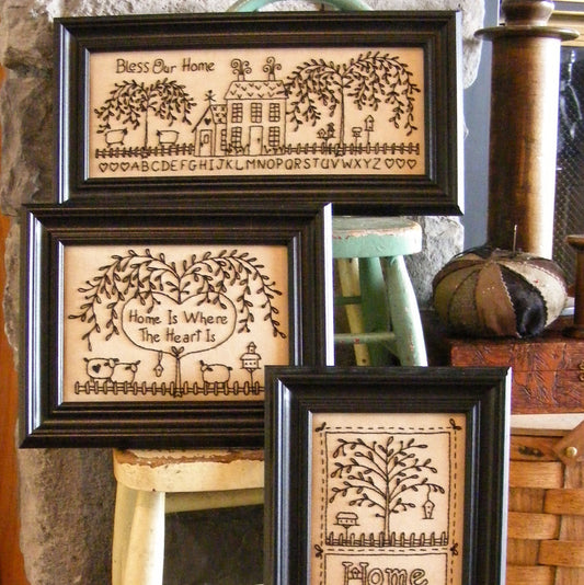 Bless Our Home BlackWork - Hand Embroidery Pattern - Shipped