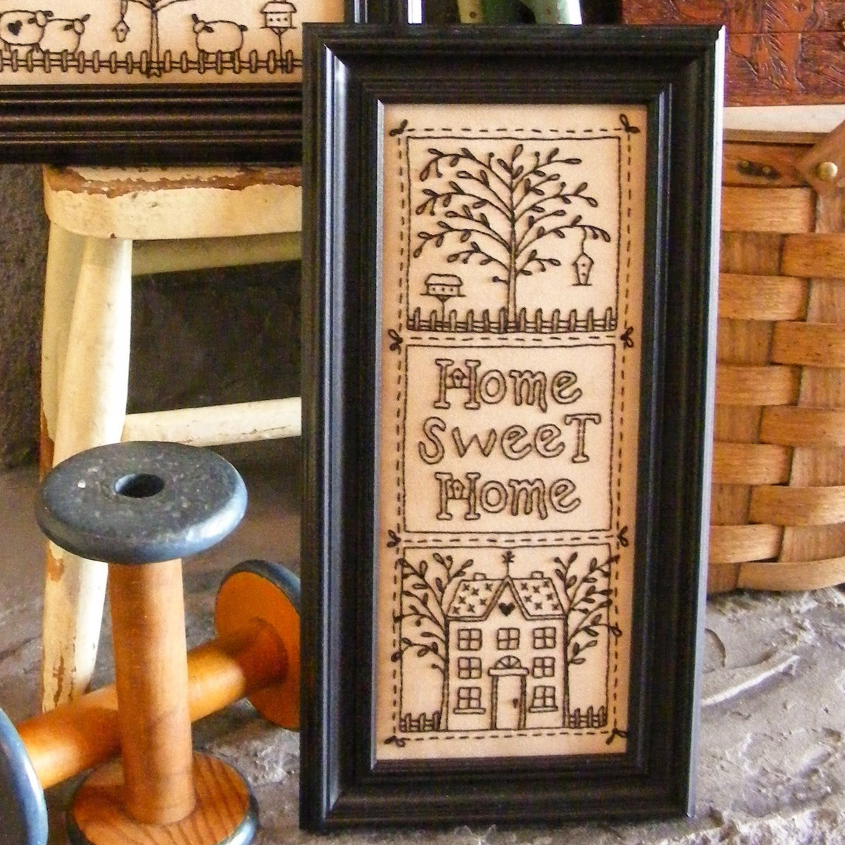 Bless Our Home BlackWork - Hand Embroidery Pattern - Shipped