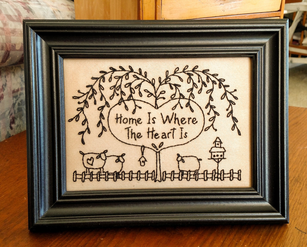 Bless Our Home BlackWork - Hand Embroidery Pattern - Shipped