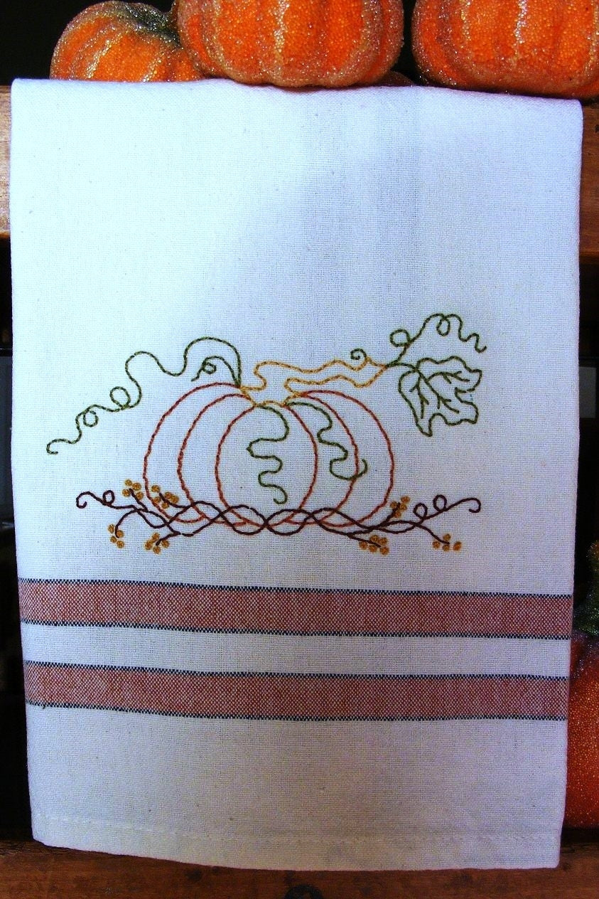 Pumpkin 'n Vines - Hand Embroidery Pattern - Download