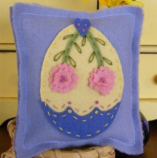 Easter Egg Pin Cushion - Wool Applique Design - Download