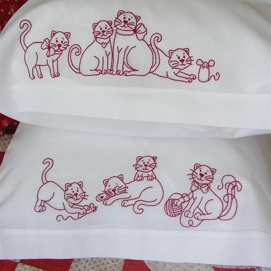 Frisky Kitties - Hand Embroidery Pattern - Shipped