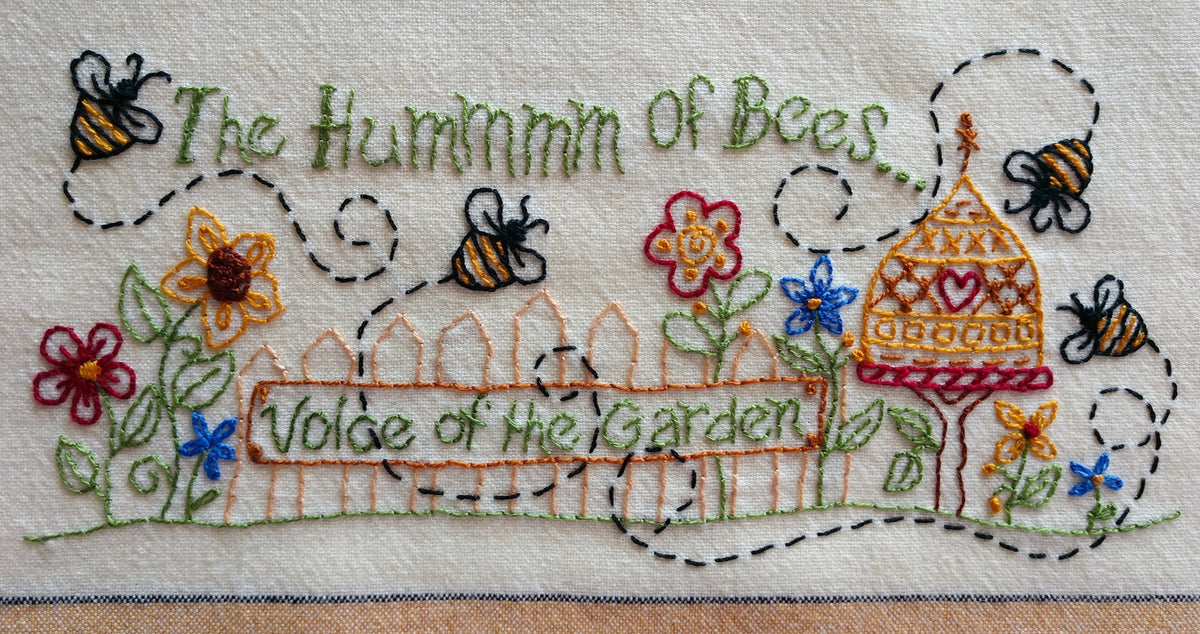 The Hummm Of Bees - Hand Embroidery Pattern - Shipped
