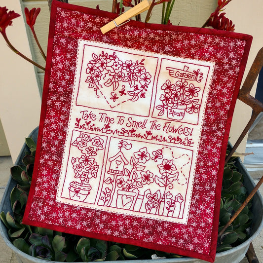 Take Time to Smell the Flowers - Hand Embroidery Pattern - Download