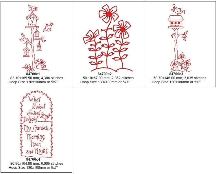 Birdhouse Garden - Machine Embroidery Pattern - Shipped