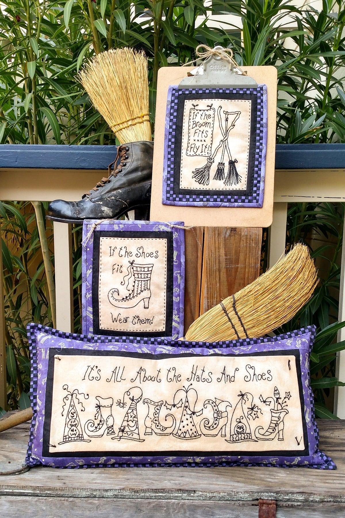 Hats & Shoes & Brooms - Hand Embroidery Pattern - Download
