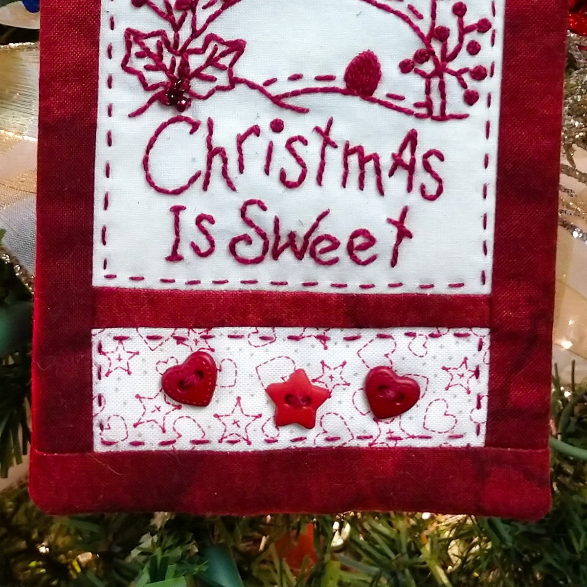 Christmas Is Sweet Ornament - Hand Embroidery Pattern - Download