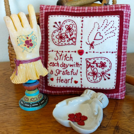 Stitch With A Grateful Heart Pin Cushion