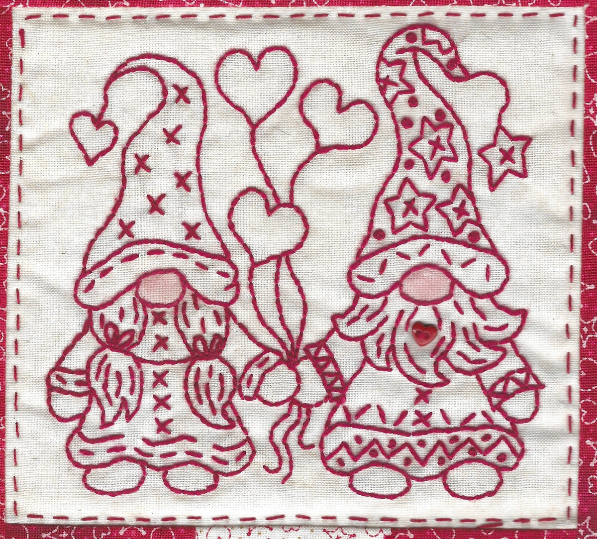 Gnomes In Love - Hand Embroidery Pattern - Shipped
