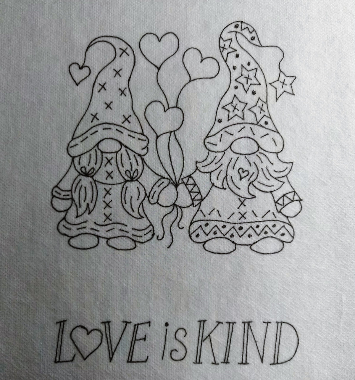 Gnomes In Love - Hand Embroidery Pattern - Shipped