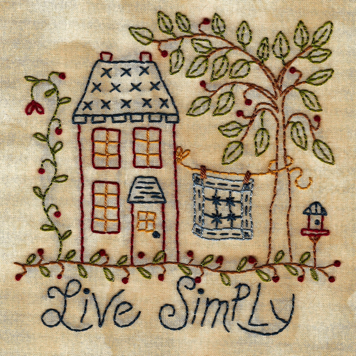 Live Simply - Machine Embroidery Pattern - Download