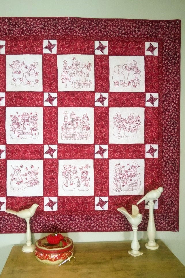 Snow Much Fun Quilt - Hand Embroidery Pattern - Shipped