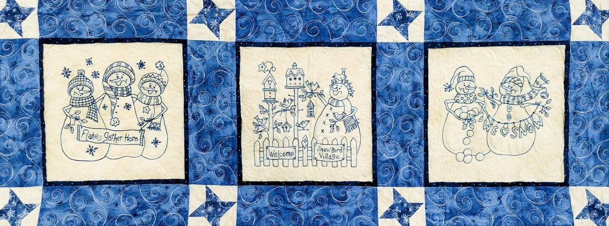Snow Much Fun Quilt - Hand Embroidery Pattern - Shipped