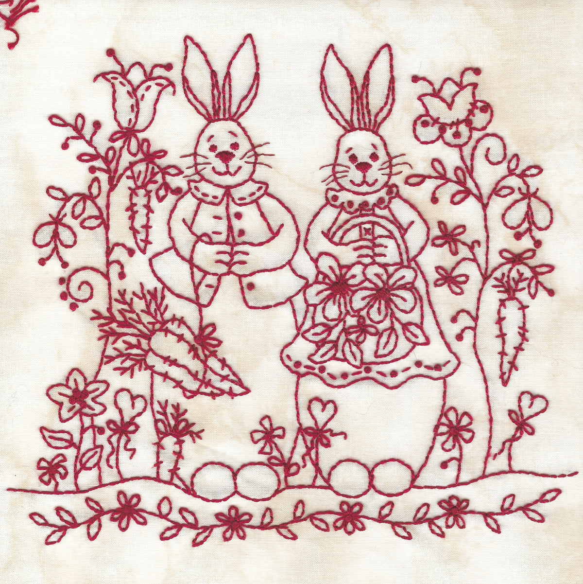 Bunny's Spring Garden - Machine Embroidery Pattern - Shipped