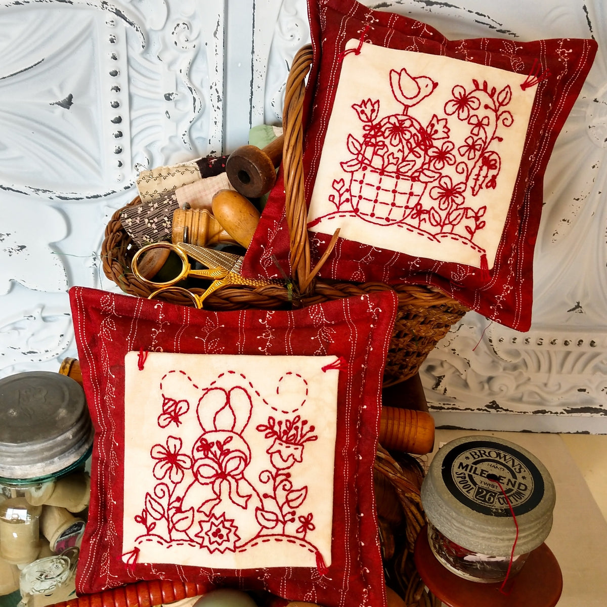 Bunny's Spring Garden - Machine Embroidery Pattern - Shipped