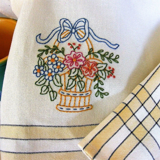 Mother's Day Tea Towel - Hand Embroidery Pattern - Download
