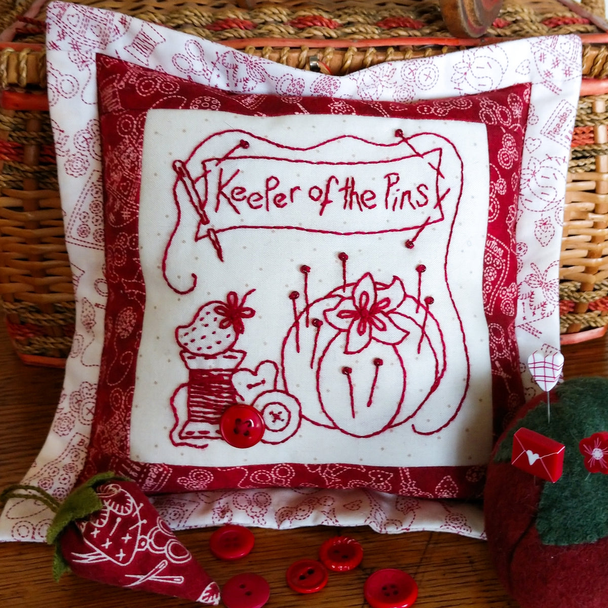 Keeper of the Pins Pin Cushion - Machine Embroidery Pattern