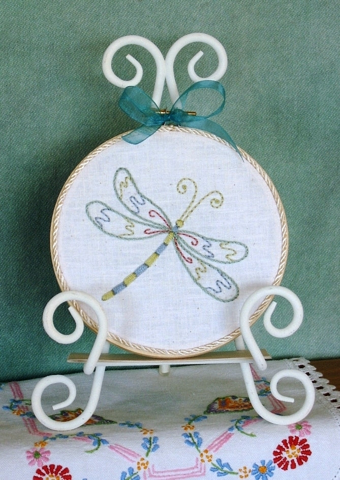 Elegant Springtime Dragonfly - Hand Embroidery Pattern - Download