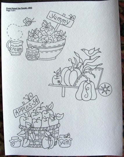 Fresh Picked Tea Towels - Hand Embroidery Pattern - Shipped