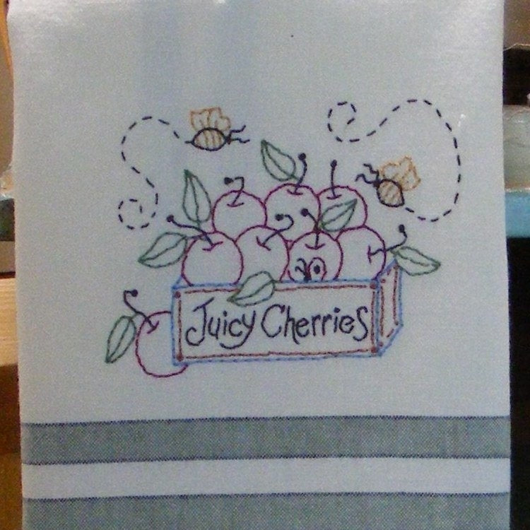 Fresh Picked Tea Towels - Hand Embroidery Pattern - Shipped
