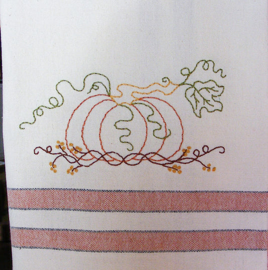 Pumpkin 'n Vines - Hand Embroidery Pattern - Download