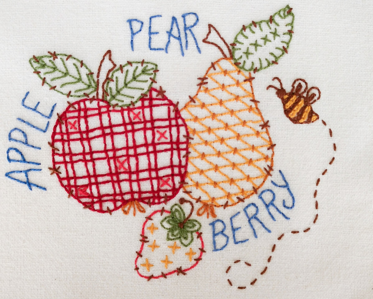 Farmers Market Tea Towels - Hand Embroidery Pattern - Shipped
