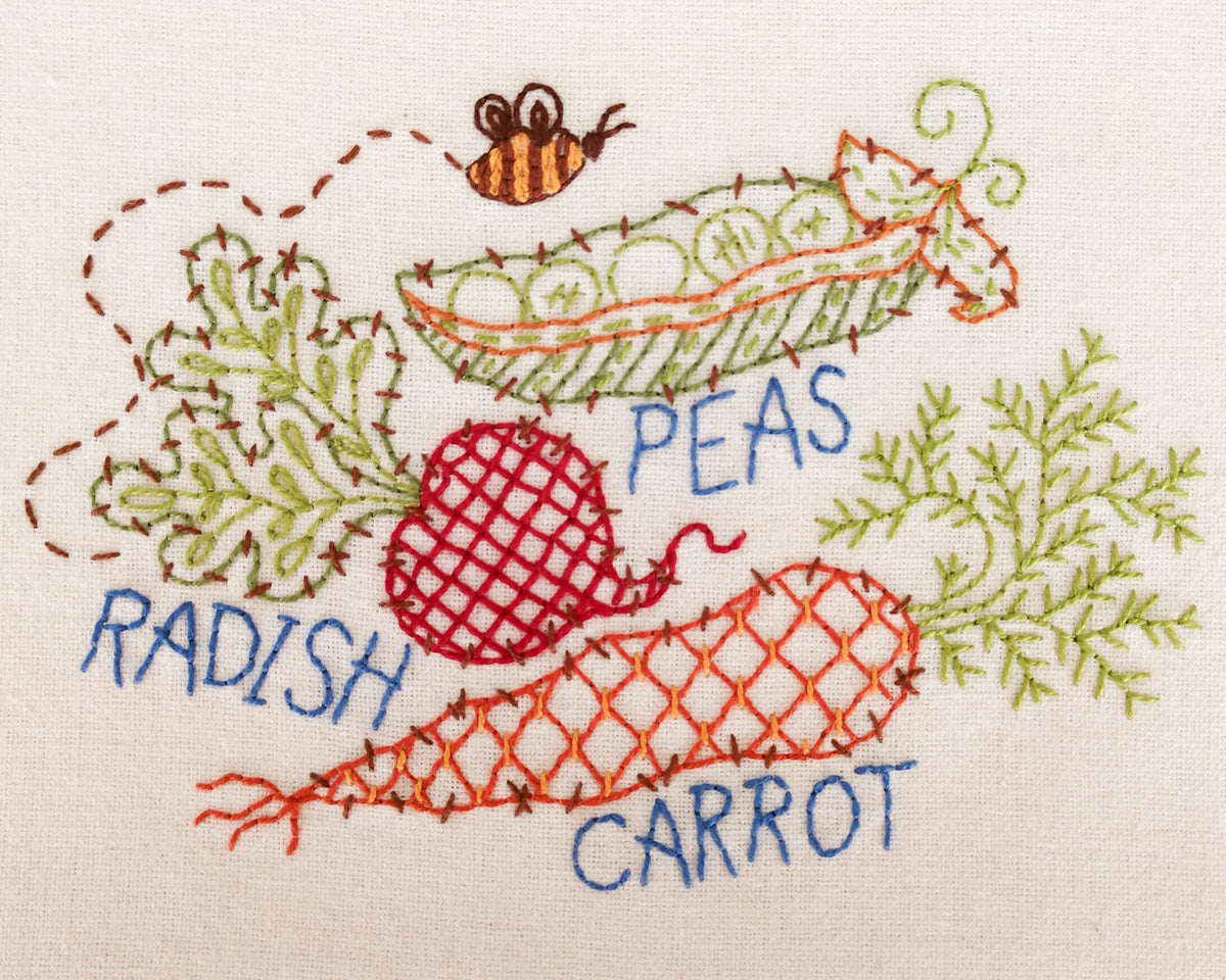 Farmers Market Tea Towels - Hand Embroidery Pattern - Shipped