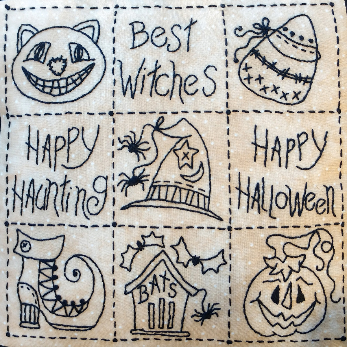Halloween Sampler Pillow - Machine Embroidery Pattern - Download