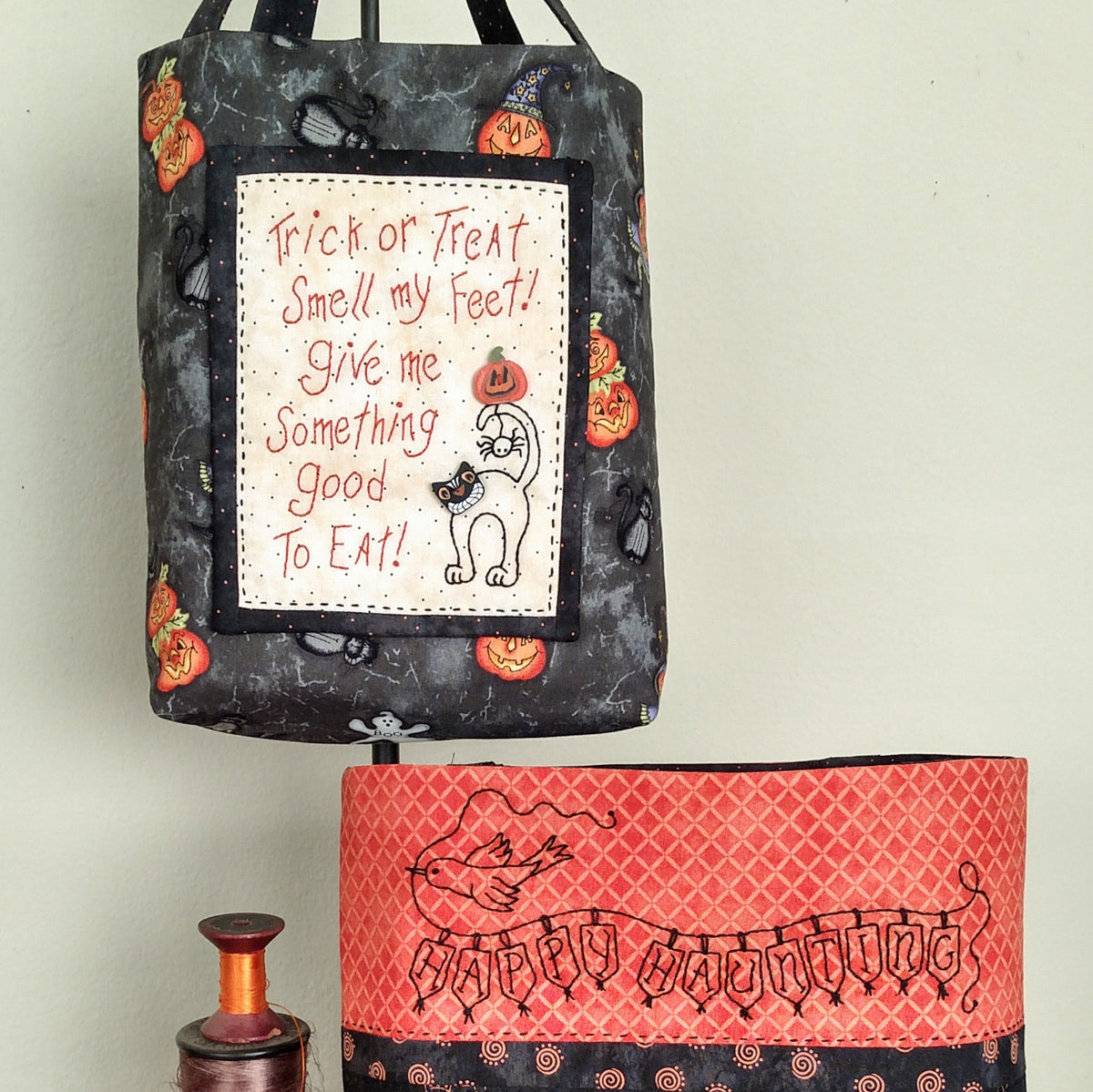 Halloweenie Totes - Hand Embroidery Pattern - Shipped