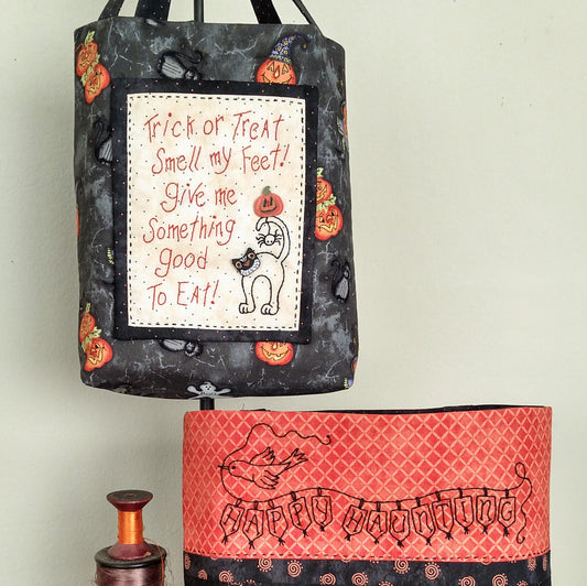 Halloweenie Totes - Hand Embroidery Pattern - Shipped