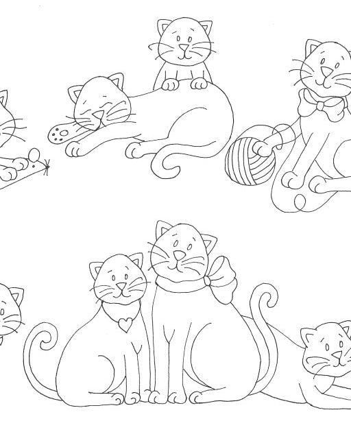 Frisky Kitties RedWork Pillowcase -  BBD No-Trace