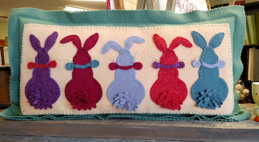 Bunny Tails - Wool Applique Pattern - Shipped