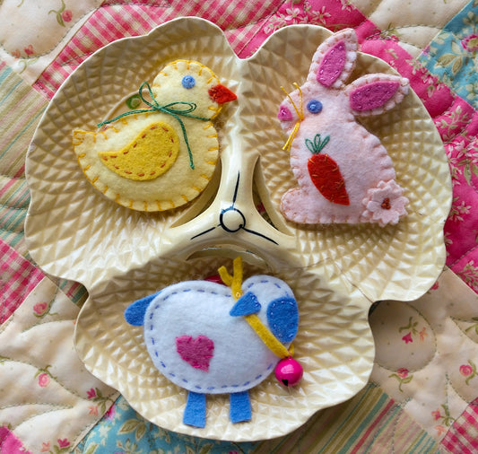Spring Trio - Wool Applique Pattern - Shipped