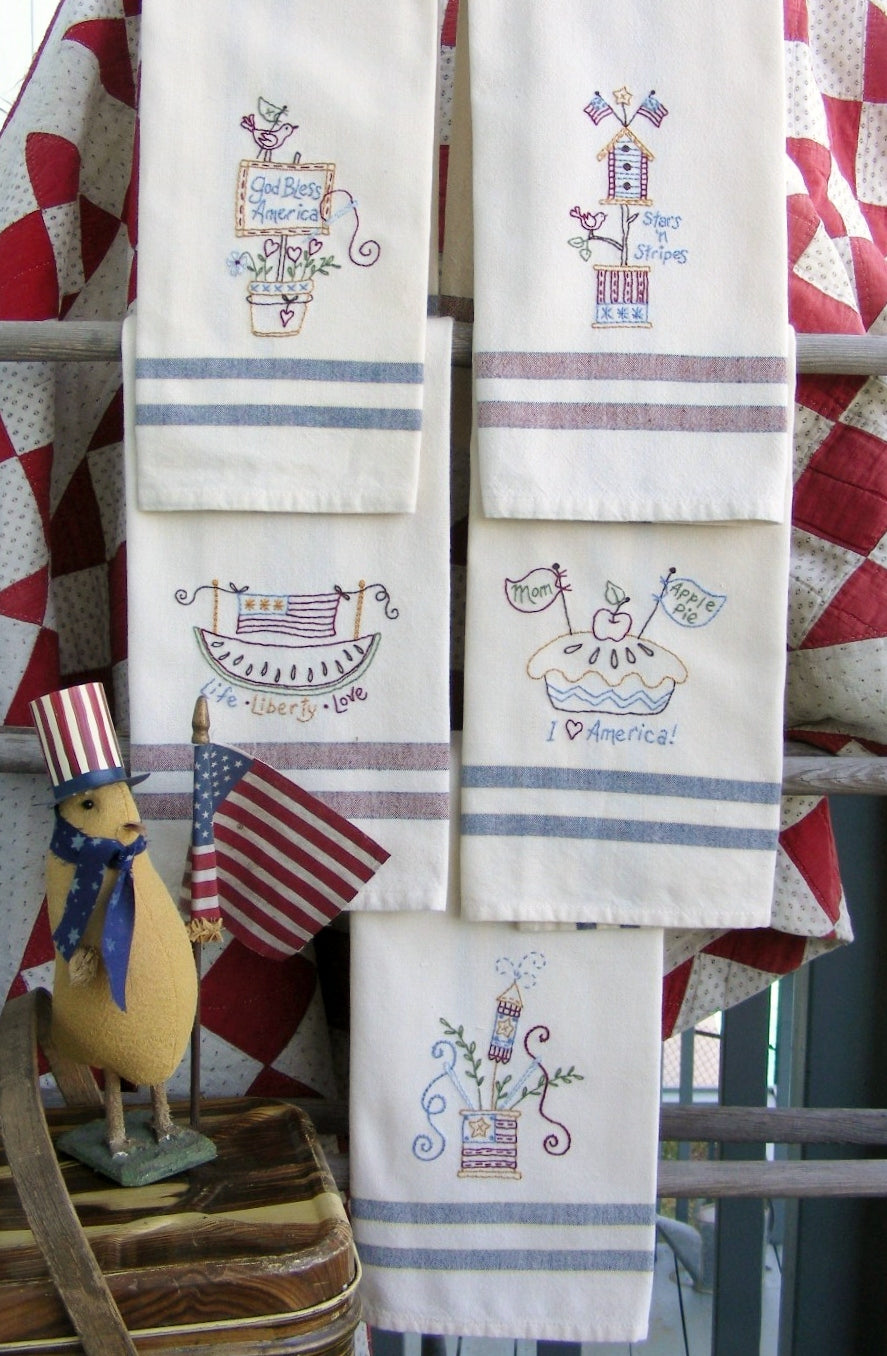 Americana Celebration Tea Towels -  BBD No-Trace 