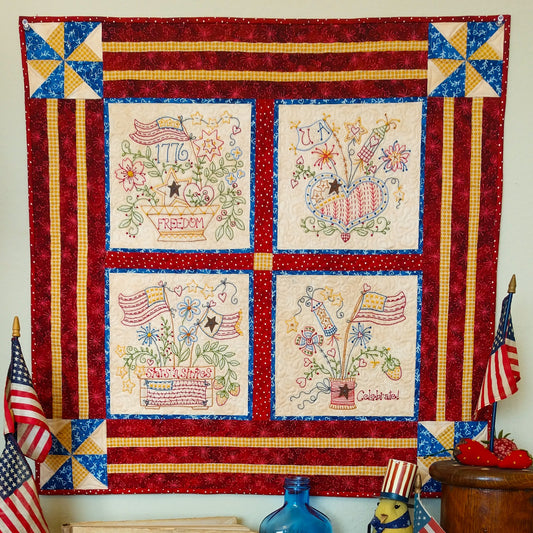 Celebrate Americana Quilt - Machine Embroidery Pattern - Download