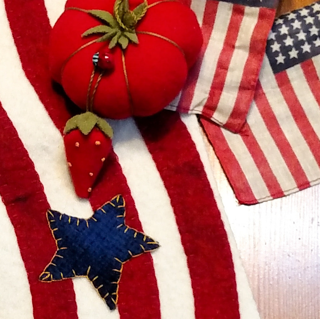 Stars 'n Stripes Table Runner - Wool Applique Pattern - Shipped